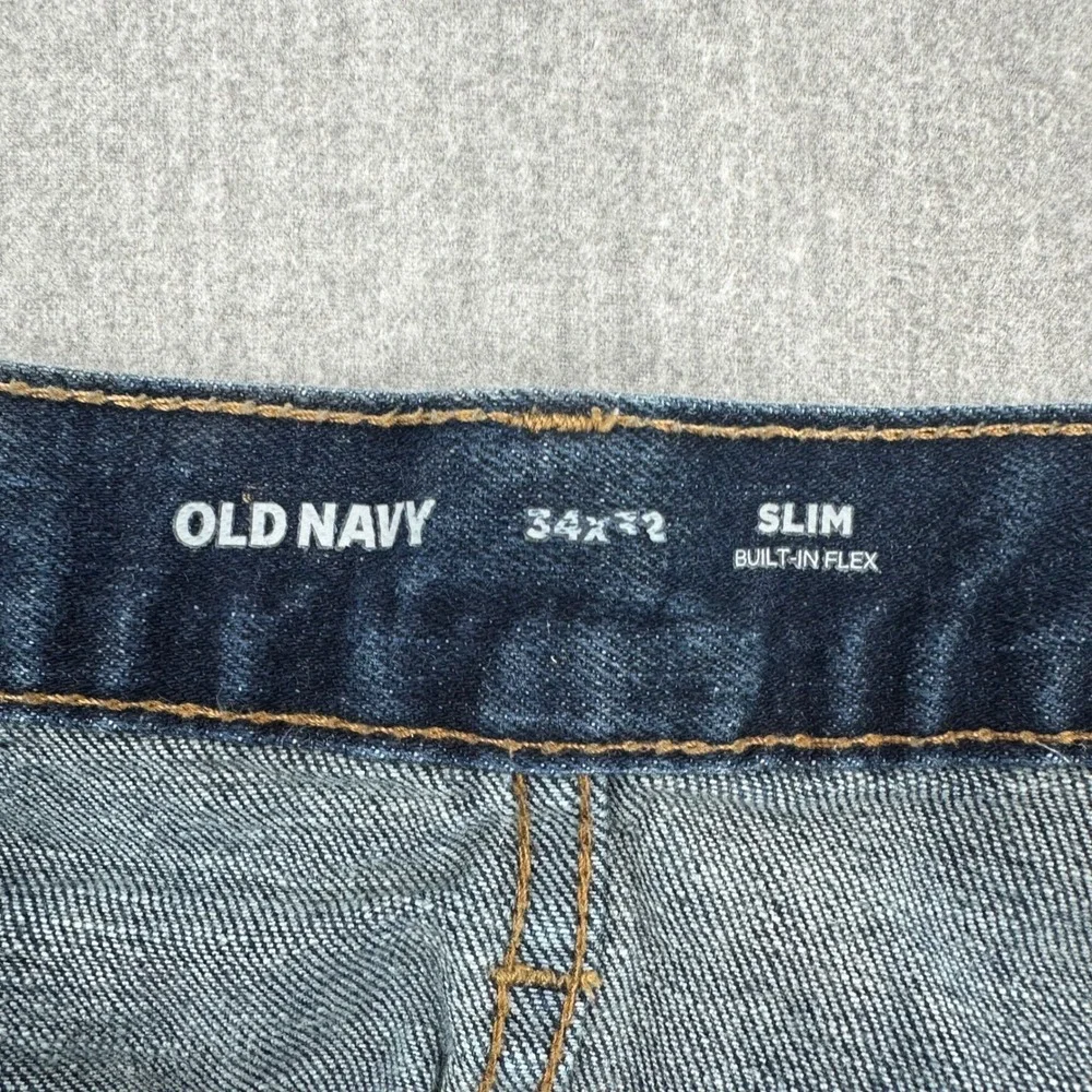 Old Navy Jeans Mens 34x32 Slim Built-In Flex Denim Blue Dark Wash Stretch